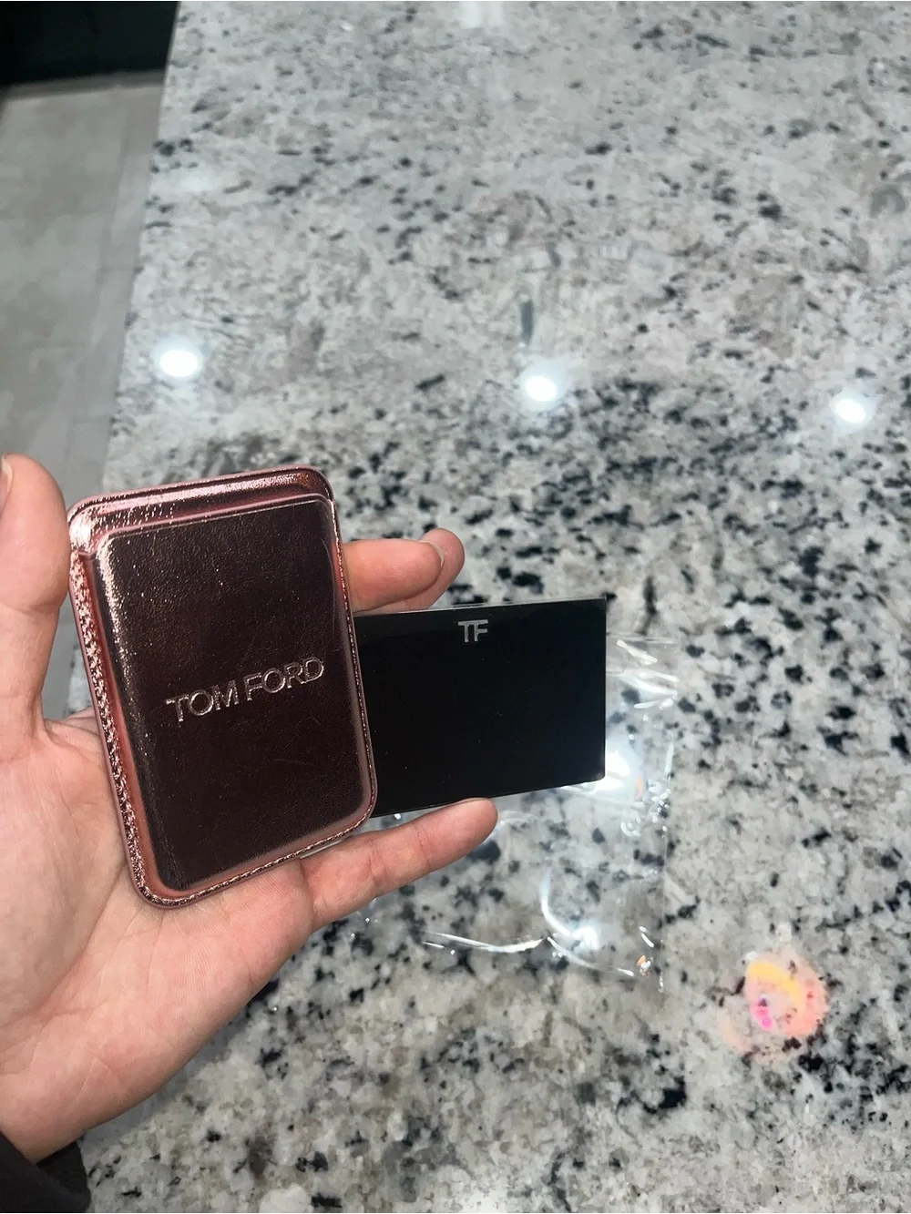 Tom Ford Metallic Rose Gold Card Wallet Phone Accessory